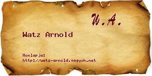 Watz Arnold névjegykártya